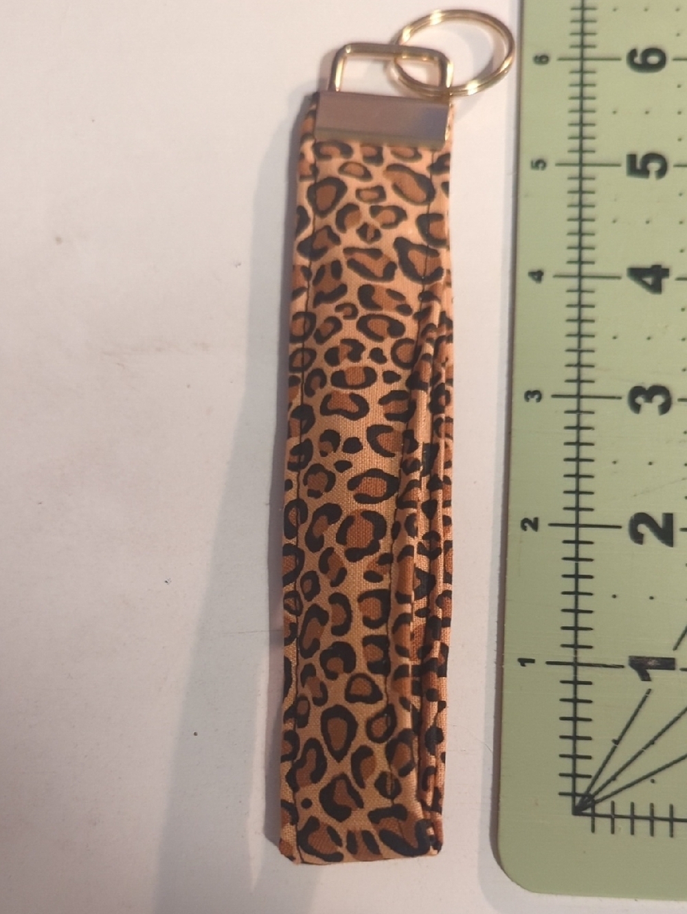 Leopard Print Wristlet Key Holder - Brown